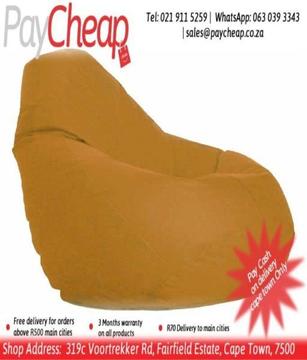Leatherette Fabric Kiddieâ€™s Teardrop Comfortable Beanbag/Couch Orange
