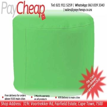 Leatherette Fabric Adult Ottoman Comfortable Beanbag/Chair Lime