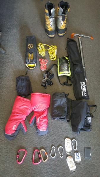 assorted hiking equipments