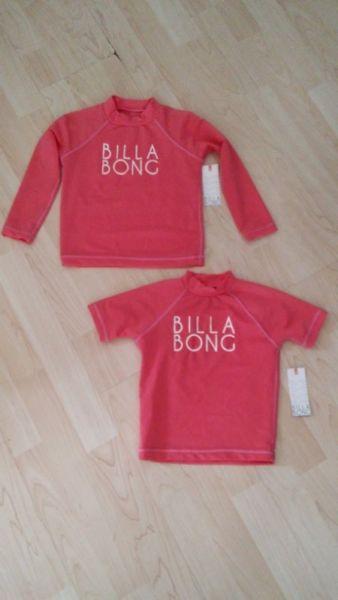 BILLABONG GIRLS RASHVESTS. BRAND NEW !!!