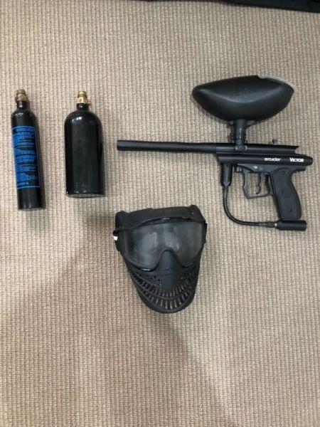Paintball gun and gear