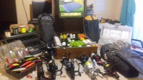 Fishing tackle + camping equipment + lots of extras