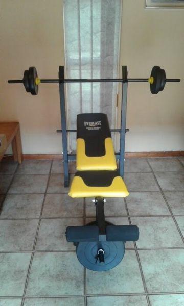 Gym bench and weight combo for sale