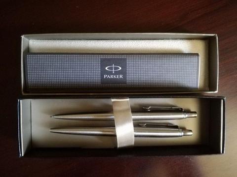 Parker - Jotter | Stainless Steel Pen and Pencil set - Black Ink