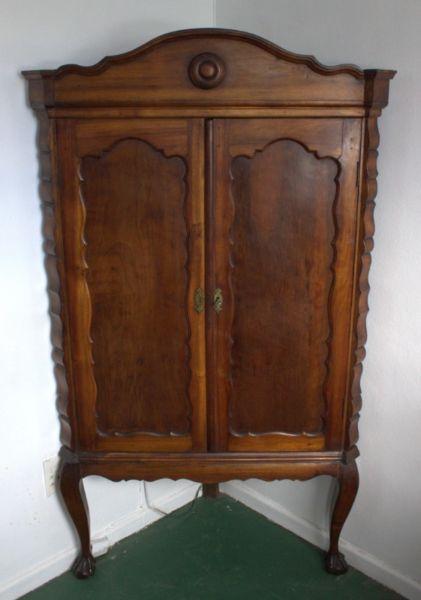 Stinkwood Gable Top Corner Cabinet - R3,450.00