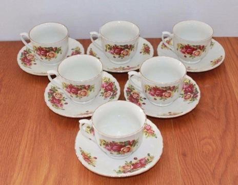 Elegant China English Rose Tea cup Set