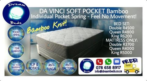 FREE DELIVERY - Pocket Spring BEDS and MATTRESSESon Sale - DOUBLE QUEEN KING - Super Comfortable