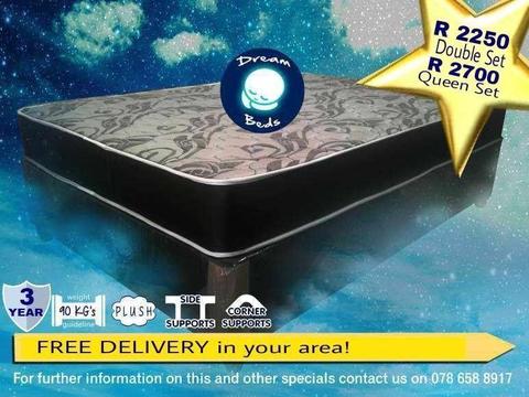 FREE DELIVERY Luxury Sleep DOUBLE and QUEEN Bed MATTRESS AND BASE