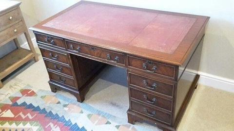 Antique Desk (with leather surface top)