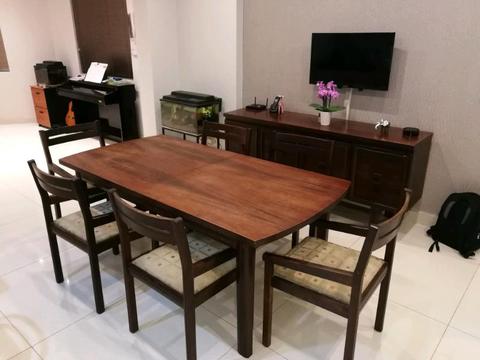 Dinning room table ,chairs and server unit