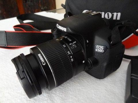 Canon EOS 650D SLR camera with 18-55mm