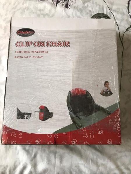 Baby clip on chair brand new sealed in the box for R399. Bargain Call me on: 083 383 2649