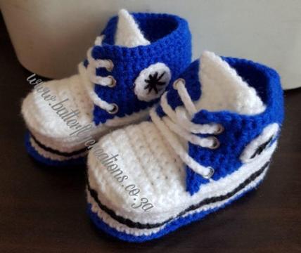 Crocheted baby sneakers - Ideal Baby shower gift!