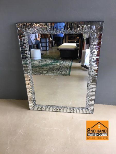 Large Rectangular Mosiac Silver Mirror In good condition