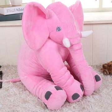 Brand New Large Stuffed Elephant pillow in Pink / Grey