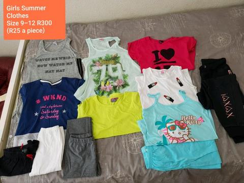 Girls Summer clothing size 9-12