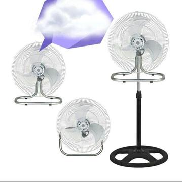Steel blade high power fans wall mountable and stand up