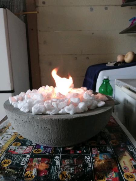 Cement indoor fire pit