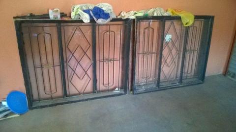 3 triple pane, 1 double pane and 1 single pane windows with glass and security bars for sale. R900