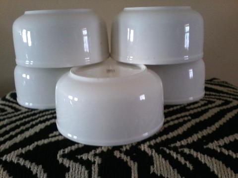 White ceramic bowls