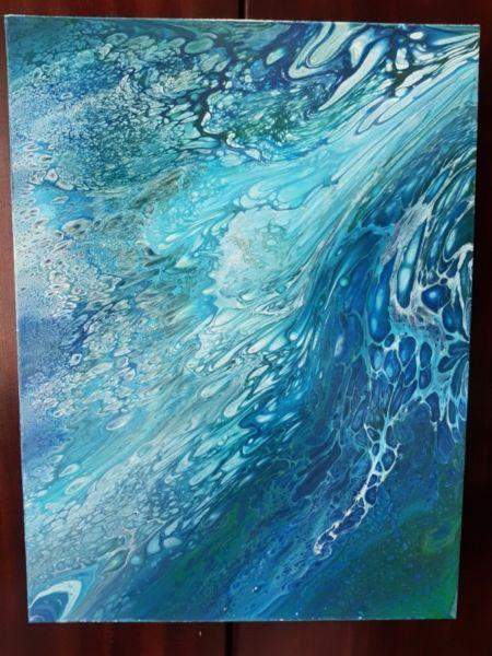 Acrylic pour painting art work for sale
