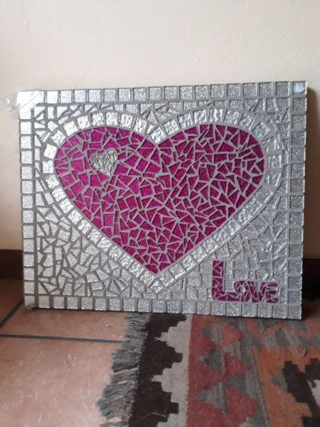 Valentines Heart mosaic Love