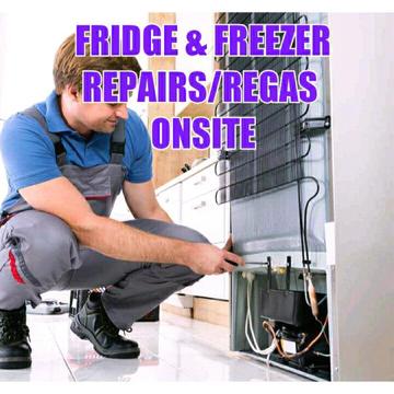 FRIDGES AND REPAIR AND RE GAS ON SITE