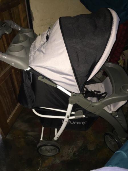 A Big bounce brand Pram with a car seat!