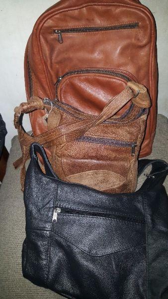 Leather bags and backpacks