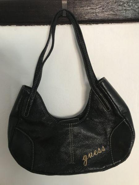 Black Leather ‘GUESS’ Evening Bag!