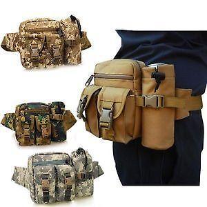 Brand New Tactical Waist Shoulder Bag Sports Camping Hiking Outdoor Military w/ Bottle Holster