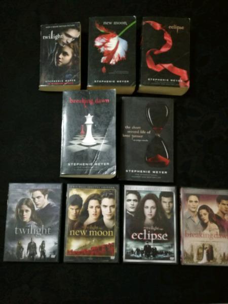 Twilight series books and DVDs