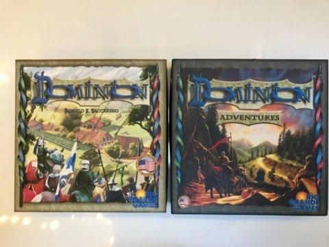 Dominion card drafting board game plus Adventures expansion