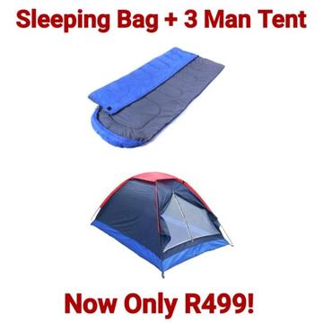 On Special: TENT & SLEEPING BAG COMBO