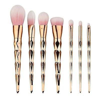 7 PIECE MAKEUP BRUSHES SET | ROSE GOLD COLOUR HANDLES WITH PINK BRISTLES