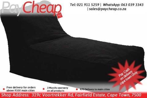 Leatherette Fabric Adult Armless Comfortable Beanbag/Chair Black