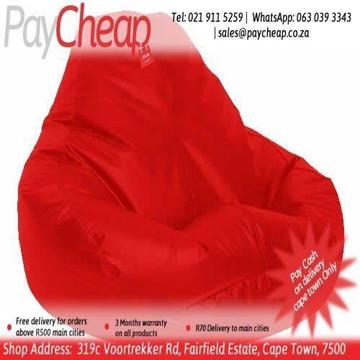 Leatherette Fabric Kiddie Couch Comfortable Beanbag/Chair Royal Red