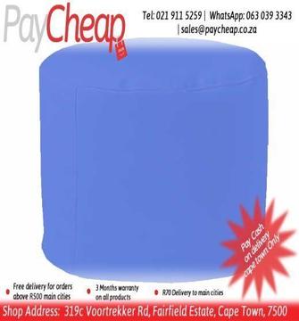 Leatherette Fabric Adult Ottoman Comfortable Beanbag/Chair Royal Blue