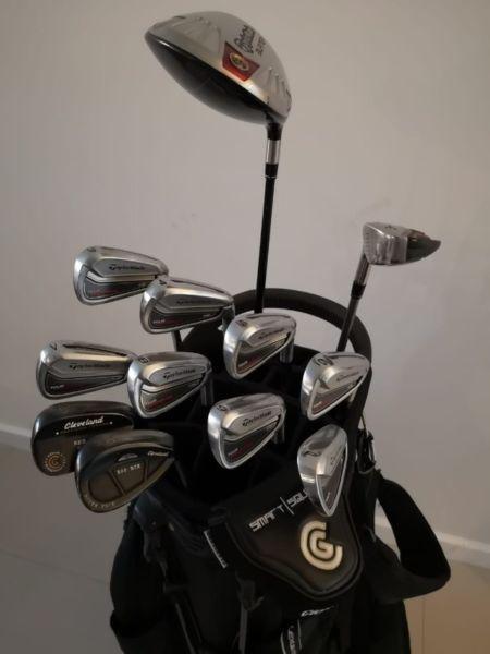 Taylormade T Preferred Irons, Burner Driver, 2x Cleveland Wedges & Smart Square putter