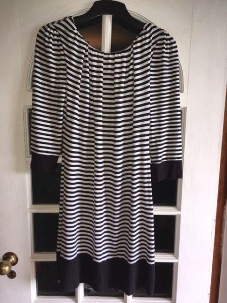 Jo Borkett Black and White Stripe Dress - Brand New size L