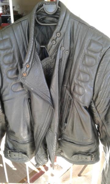 Woman's leather biking jacket
