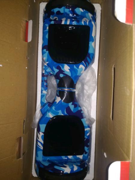 Blue Camo Hoverboard with Bluetooth and Lights Brand New