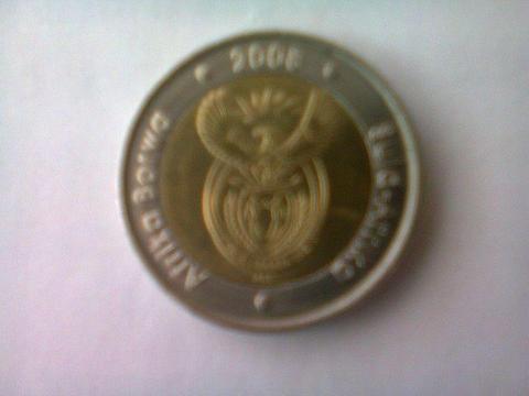 R5.00 Mandela President 2008 coin