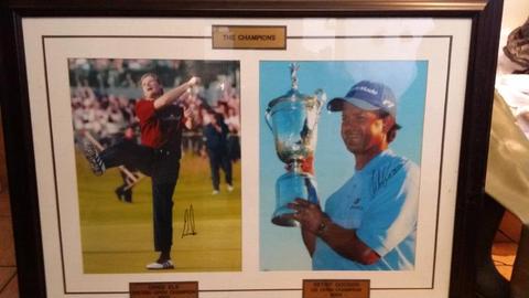 Ernie else and Retief Goosen memorabilia