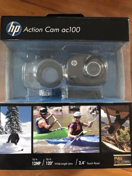 HP Action Cam ac100 PLUS 16GB Micro Card - only Camera Used Twice so everything is brand new!
