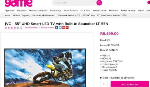 55" UHD JVC LED SMART TV IN Perfect Condition!! Only 2 months old.. Take it for only R6500!