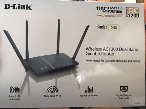 Wireless D-Link Gigabit Router Dual Link AC1200 (fibre router)