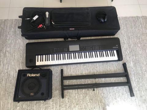 Korg Krome 88 keyboard with accessories