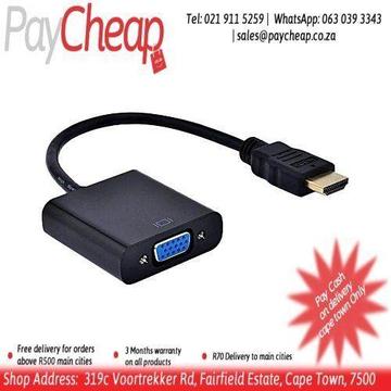 Black HDMI To VGA Video Adapter With Audio