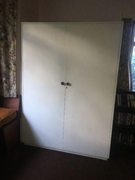 White wood Double door wardrobe